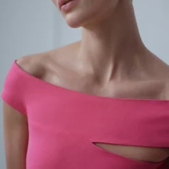 Robe Col Asymétrique -Promos Chaudine Magasin 47016716 81 D6