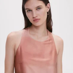 Robe Satinée Dos Croisé -Promos Chaudine Magasin 47017141 85 D1