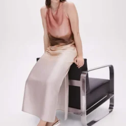 Robe Satinée Dos Croisé -Promos Chaudine Magasin 47017141 85 D2