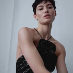 Robe Sequins Maxifleur -Promos Chaudine Magasin 47066713 99 D2