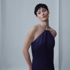 Robe En Satin à Col Rigide 21 Robe En Satin à Col Rigide -Promos Chaudine Magasin 47076712 57