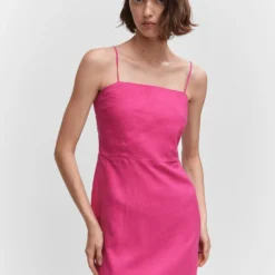 Robe Lin Détails Perles 23 Robe Lin Détails Perles -Promos Chaudine Magasin 57000256 88