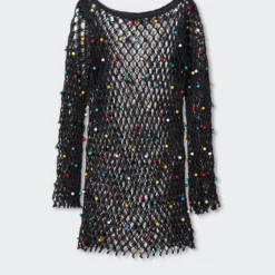 Robe Maille Filet Détails Perles -Promos Chaudine Magasin 57000378 99 B