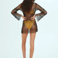 Robe Maille Filet Détails Perles -Promos Chaudine Magasin 57000378 99 R