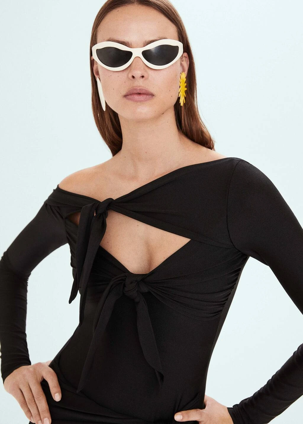 Robe Drapée Détail Nœuds 4 Robe Drapée Détail Nœuds – Image 4