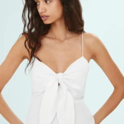 Robe Bretelles Encolure Nouée -Promos Chaudine Magasin 57000431 01 D1