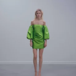 Robe Satin Manches Bouffantes -Promos Chaudine Magasin 57001099 40 99999999 01