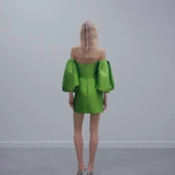 Robe Satin Manches Bouffantes -Promos Chaudine Magasin 57001099 40 R