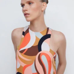 Robe Imprimée à Emmanchures Américaines -Promos Chaudine Magasin 57001121 25 D1