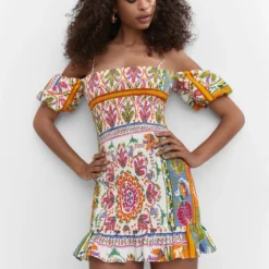 Robe Froncée Manches Bouffantes -Promos Chaudine Magasin 57001126 02 D2