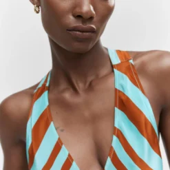 Robe Satinée Col V -Promos Chaudine Magasin 57002894 46 D1