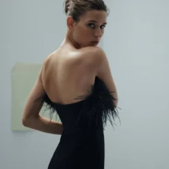 Robe Bustier Détail Plumes 12 Robe Bustier Détail Plumes -Promos Chaudine Magasin 57005154 99 D6