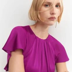 Robe Satinée à Détails Sur Le Dos -Promos Chaudine Magasin 57014436 65 D1