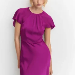 Robe Satinée à Détails Sur Le Dos -Promos Chaudine Magasin 57014436 65 D2