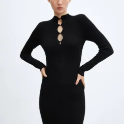 Robe Côtelée à Boutons