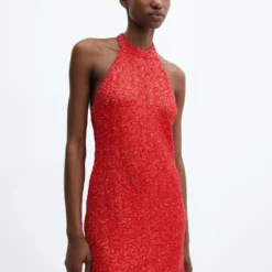 Robe Sequins à Emmanchures Américaines