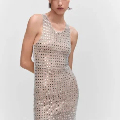 Robe Maille Filet Cristaux