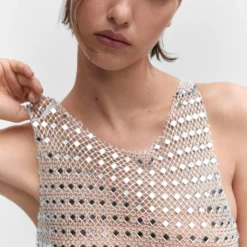 Robe Maille Filet Cristaux -Promos Chaudine Magasin 57021028 PL D1