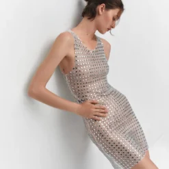 Robe Maille Filet Cristaux -Promos Chaudine Magasin 57021028 PL D6