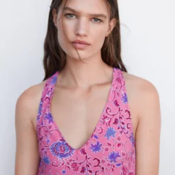 Robe Fleurie Col V -Promos Chaudine Magasin 57022890 85 D1