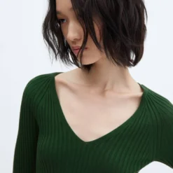 Robe Maille Côtelée Col V -Promos Chaudine Magasin 57025795 43 D1