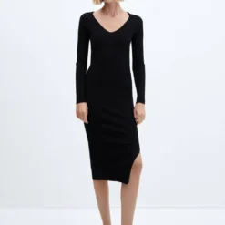 Robe Maille Côtelée Col V -Promos Chaudine Magasin 57025795 99 99999999 01