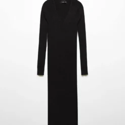 Robe Maille Côtelée Col V -Promos Chaudine Magasin 57025795 99 B