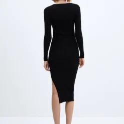 Robe Maille Côtelée Col V -Promos Chaudine Magasin 57025795 99 R