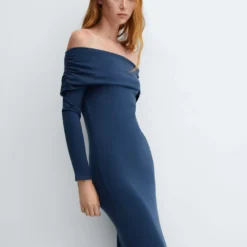 Robe Drapée épaules Dénudées