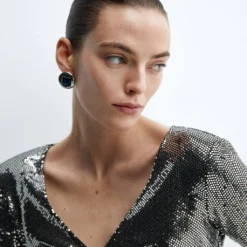 Robe Froncée Sequins -Promos Chaudine Magasin 57029105 PL D1