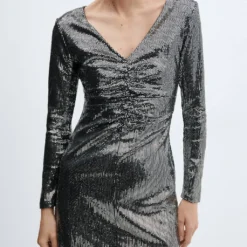 Robe Froncée Sequins -Promos Chaudine Magasin 57029105 PL D6