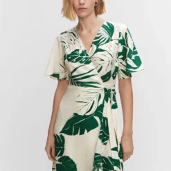 Robe Portefeuille Imprimée Volant