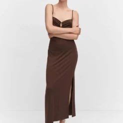 Robe Fendue Détails Froncés -Promos Chaudine Magasin 57032887 30 99999999 01