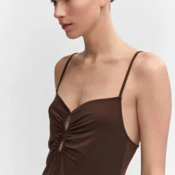 Robe Fendue Détails Froncés -Promos Chaudine Magasin 57032887 30 D1