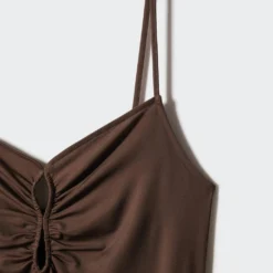 Robe Fendue Détails Froncés -Promos Chaudine Magasin 57032887 30 D8