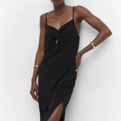 Robe Fendue Détails Froncés -Promos Chaudine Magasin 57032887 99 D2