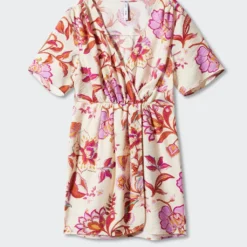 Robe Courte Cache-cœur Imprimée 18 Robe Courte Cache-cœur Imprimée -Promos Chaudine Magasin 57032890 02 B