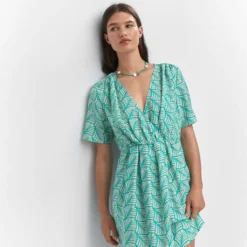 Robe Courte Cache-cœur Imprimée 23 Robe Courte Cache-cœur Imprimée -Promos Chaudine Magasin 57032890 46 D2