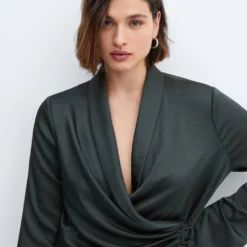 Robe Satinée Cache-cœur Boucle 32 Robe Satinée Cache-cœur Boucle -Promos Chaudine Magasin 57033814 49 D4