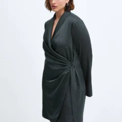 Robe Satinée Cache-cœur Boucle 33 Robe Satinée Cache-cœur Boucle -Promos Chaudine Magasin 57033814 49 D5