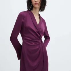 Robe Satinée Cache-cœur Boucle