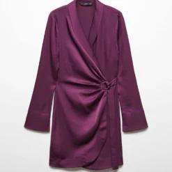 Robe Satinée Cache-cœur Boucle 26 Robe Satinée Cache-cœur Boucle -Promos Chaudine Magasin 57033814 76 B