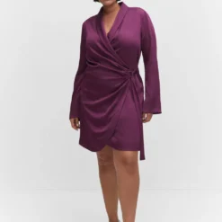 Robe Satinée Cache-cœur Boucle 22 Robe Satinée Cache-cœur Boucle -Promos Chaudine Magasin 57033814 76 D3