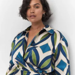 Robe Satinée Imprimée -Promos Chaudine Magasin 57034434 52 D4