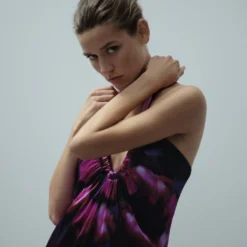 Robe Imprimée Soie Décolletée 10 Robe Imprimée Soie Décolletée -Promos Chaudine Magasin 57035152 65 D1