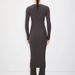 Robe Midi à Bords Côtelés -Promos Chaudine Magasin 57037735 95 R