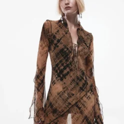Robe Semi-transparente Imprimée