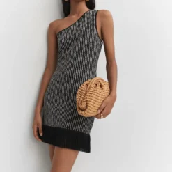 Robe Asymétrique Détail Franges -Promos Chaudine Magasin 57040271 99 D2