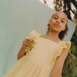 Robe Lin Détail Froncé