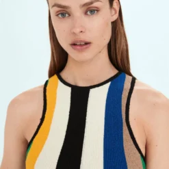 Robe Midi Maille Multicolore -Promos Chaudine Magasin 57040379 05 D1